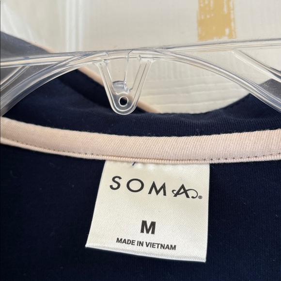 Soma Navy Top with Cream Trim - Picture 2 of 7